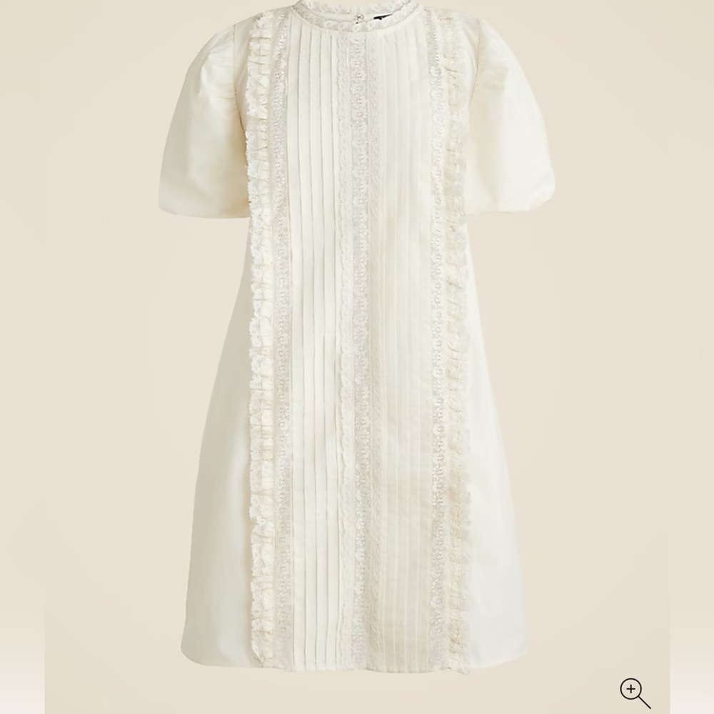 NWT J.Crew Lace-Trim Pintuck Dress